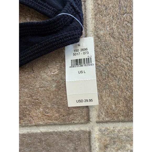 Aerie Cozy Class Ribbed Knit Sports Bra True Black Size Large - Picture 8 of 8